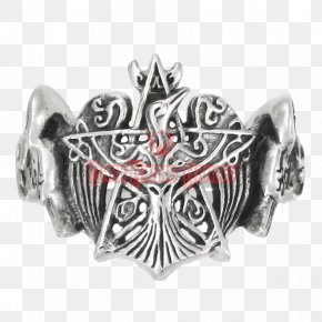 Ring - Pentagram Ring Silver Wicca Pentacle PNG