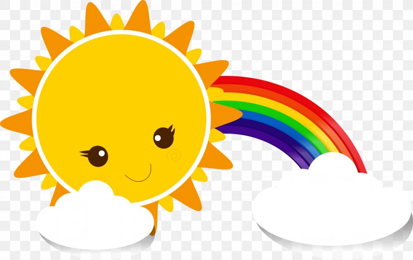 Sky Cartoon Yellow, PNG, 2244x1418px, Rainbow, Clip Art, Cloud, Drawing, Emoticon Download Free