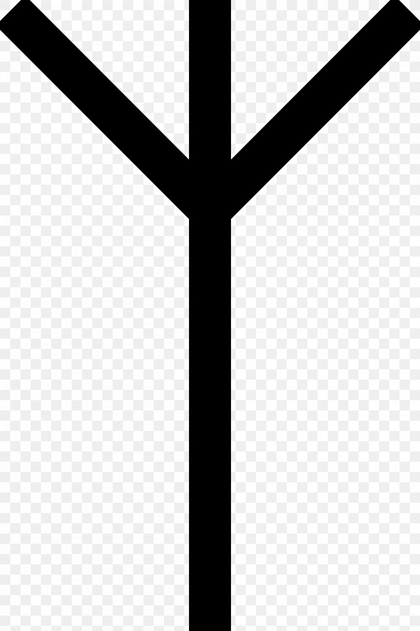 Algiz Runes Elder Futhark Rune Poems Symbol, PNG, 2000x3000px, Algiz, Black And White, Cross, Elder Futhark, Fehu Download Free
