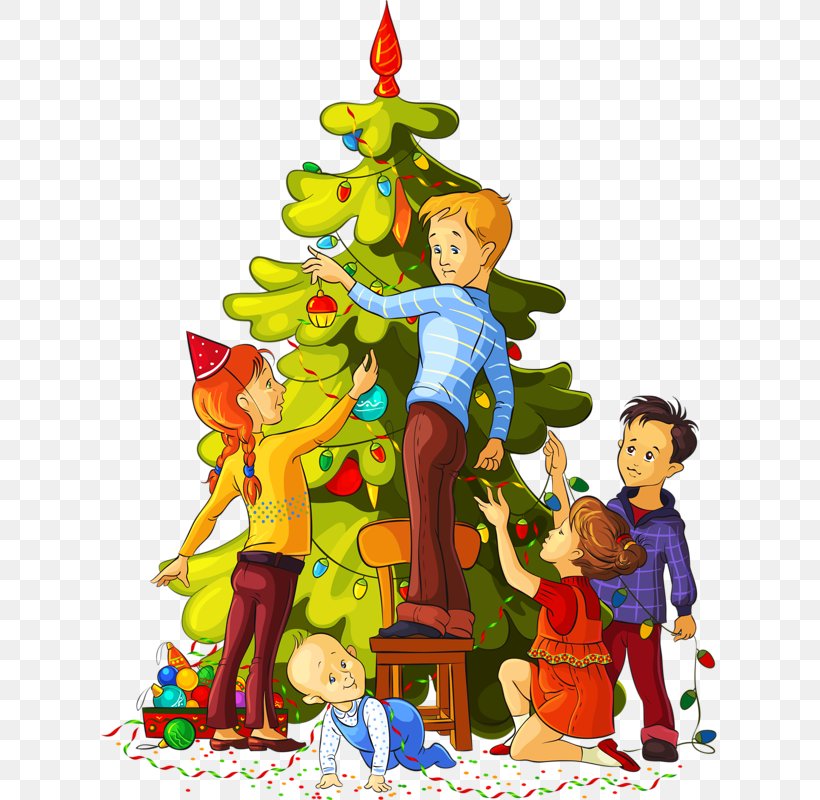 Christmas Tree Christmas Decoration Santa Claus Clip Art, PNG, 618x800px, Santa Claus, Art, Cartoon, Child, Christmas Download Free