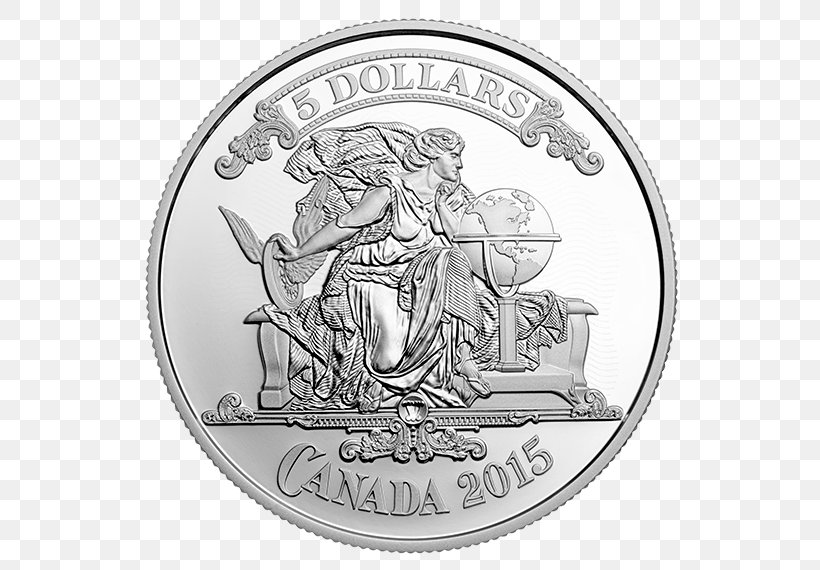 Coin Canada Silver Banknote, PNG, 570x570px, Coin, Bank, Banknote, Banknotes Of The Canadian Dollar, Black And White Download Free