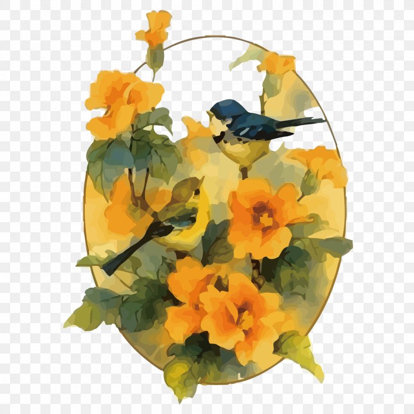 Lovebird Flower Painting, PNG, 1500x1500px, Bird, Art, Bird And Flower Painting, Cut Flowers, Decoupage Download Free