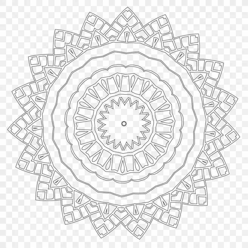 Coloring Book Mandala Line Art, PNG, 1200x1200px, Coloring Book, Area, Black And White, Book, Color Download Free