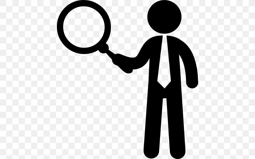 Magnifying Glass Icon Design Clip Art, PNG, 512x512px, Magnifying Glass, Area, Black And White, Brand, Communication Download Free