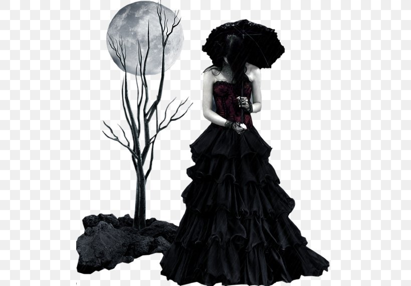 Gothic Art Fantasy Woman, PNG, 515x572px, 2016, Gothic Art, Black, Black And White, Cocktail Dress Download Free