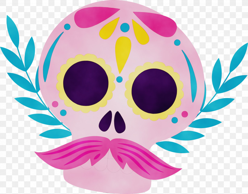 Pink M Pattern Science Biology, PNG, 3000x2351px, Day Of The Dead, Biology, D%c3%ada De Muertos, Mexico, Paint Download Free