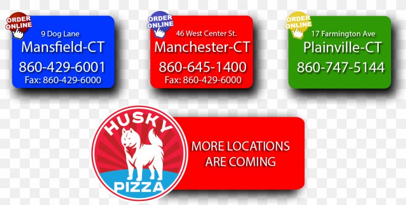 06268 Husky Pizza Take-out Logo, PNG, 1117x564px, Takeout, Area, Brand, Connecticut, Delivery Download Free