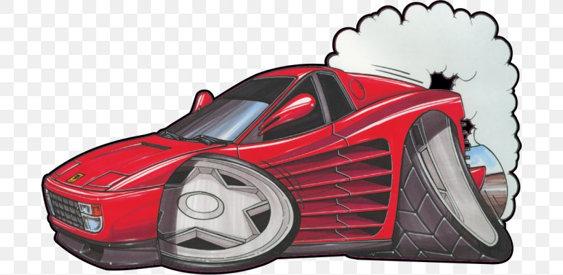 Sports Car Ferrari Testarossa Automotive Design Product Design, PNG, 700x401px, Car, Automotive Design, Automotive Exterior, Caricature, Crossstitch Download Free