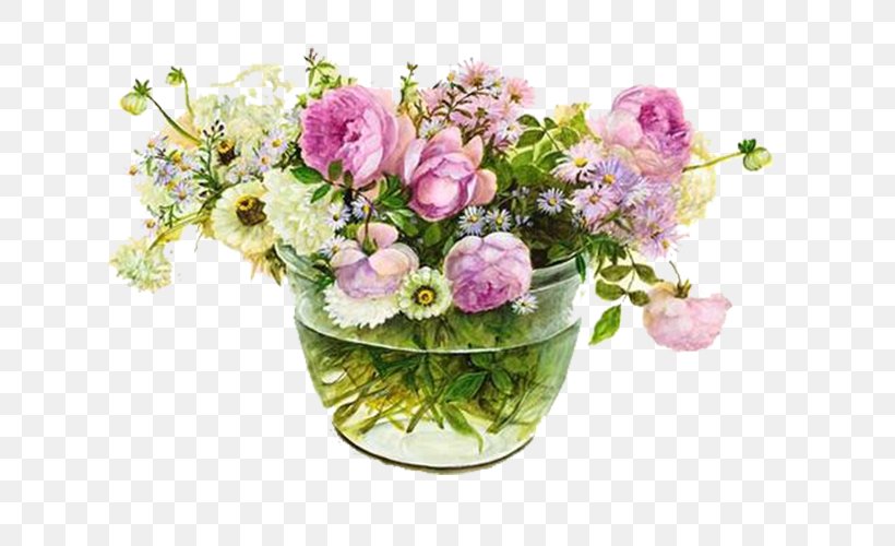 Garden Roses Vase Flower Bouquet Watercolor Painting, PNG, 641x500px, Garden Roses, Artificial Flower, Color, Cut Flowers, Drawing Download Free