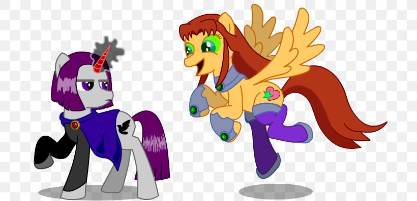 Pony Raven Starfire Cyborg Horse, PNG, 721x397px, Pony, Animal Figure, Art, Azarath, Cartoon Download Free