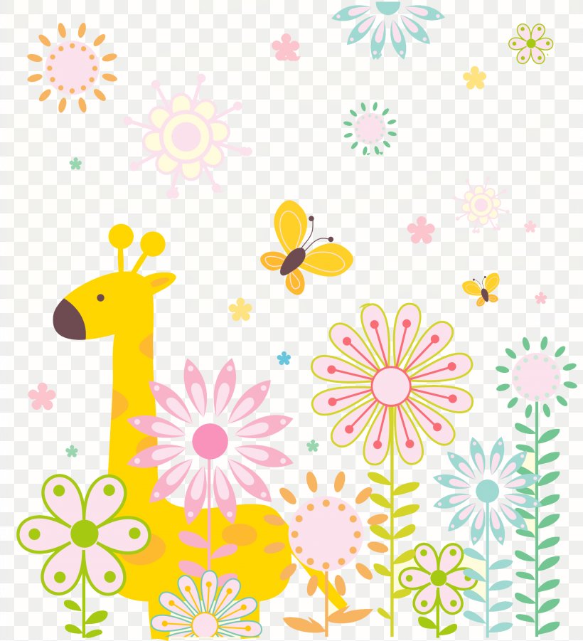 Giraffe Cartoon Illustration, PNG, 2317x2548px, Giraffe, Area, Art, Border, Branch Download Free