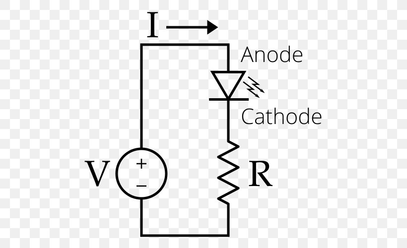 Light-emitting Diode LED Circuit Circuit Diagram Wiring Diagram, PNG, 500x500px, Light, Area, Black, Black And White, Circuit Diagram Download Free