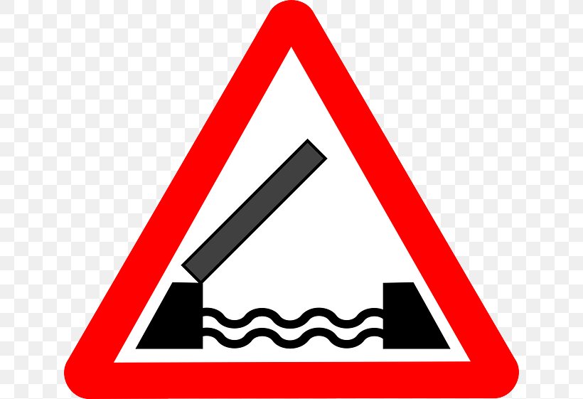 Traffic Sign Moveable Bridge Warning Sign Road, PNG, 640x561px, Traffic Sign, Area, Brand, Bridge, Drawbridge Download Free