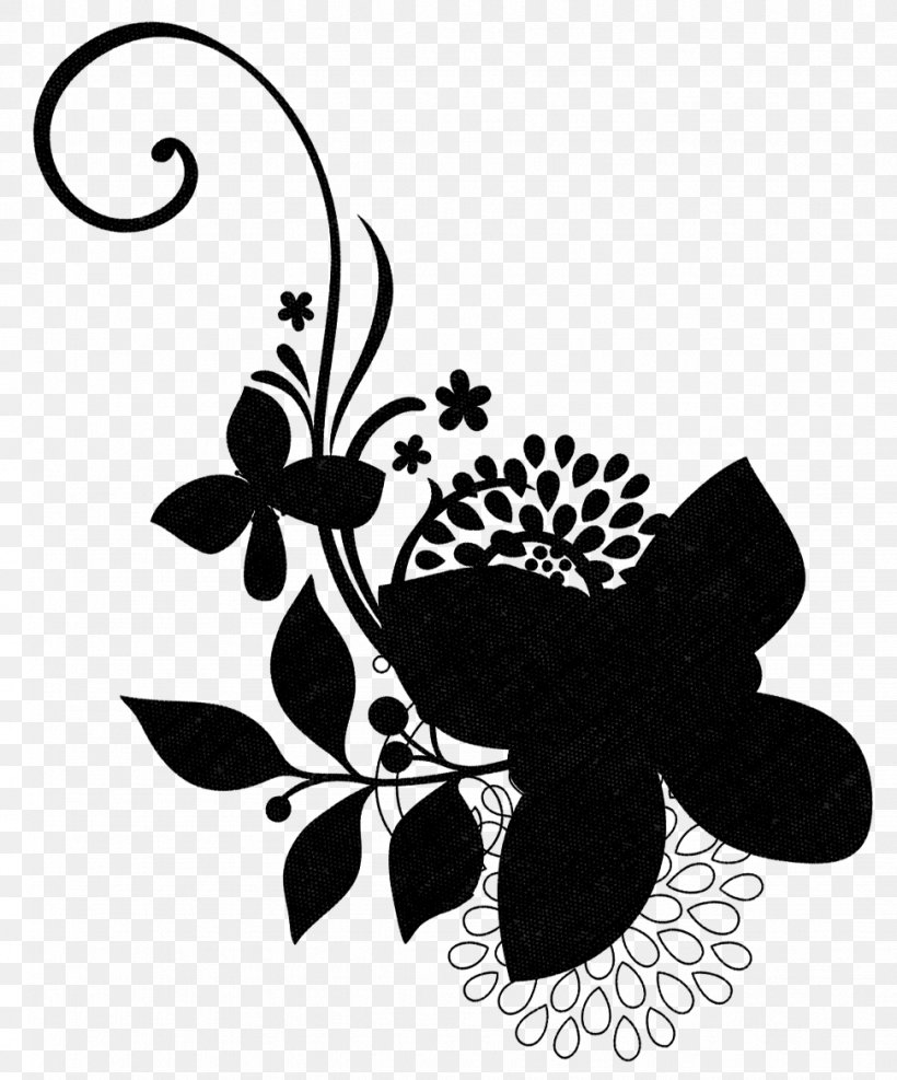 Black & White, PNG, 972x1170px, Black White M, Black M, Blackandwhite, Butterfly, Floral Design Download Free