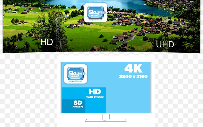 Skymedia Parabolaku Samsung MU9005 4K Resolution Ultra-high-definition Television, PNG, 800x515px, 4k Resolution, Advertising, Brand, Electronics, Grass Download Free