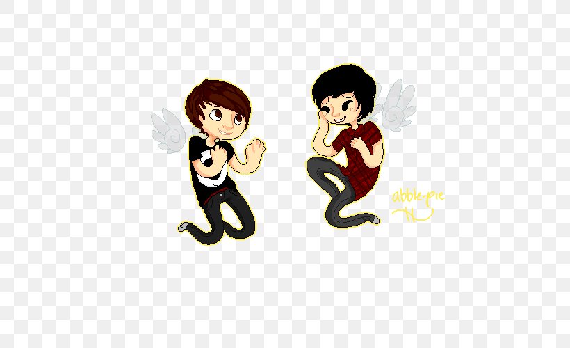 Dan And Phil Fan Art Illustration GIF, PNG, 500x500px, Watercolor, Cartoon, Flower, Frame, Heart Download Free