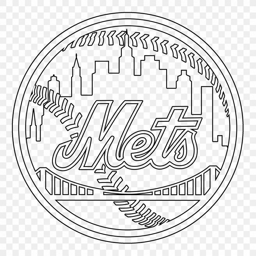 New York Mets New Hampshire Fisher Cats Coloring Book Baseball Cincinnati Reds, PNG, 2400x2400px, New York Mets, Area, Art, Baseball, Black And White Download Free