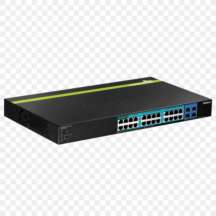 Power Over Ethernet Gigabit Ethernet Small Form-factor Pluggable Transceiver Network Switch, PNG, 1000x1000px, Power Over Ethernet, Category 5 Cable, Computer Network, Computer Port, Electronic Device Download Free