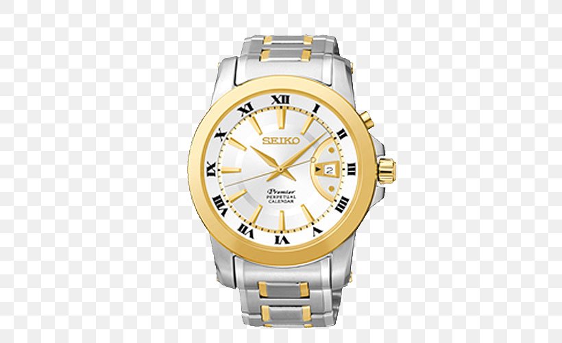 Seiko Watch Perpetual Calendar Clock, PNG, 500x500px, Seiko, Automatic Watch, Bracelet, Brand, Calendar Download Free
