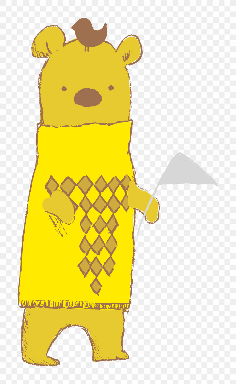 Cartoon Character Yellow Pattern Science, PNG, 1535x2500px, Bear, Biology, Cartoon, Cartoon Bear, Character Download Free