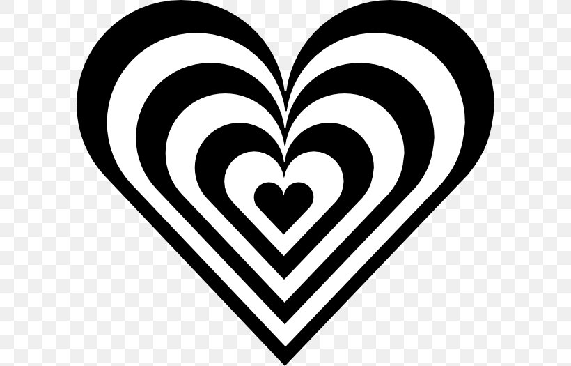 Heart Black And White Clip Art, PNG, 600x525px, Watercolor, Cartoon, Flower, Frame, Heart Download Free
