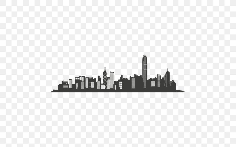 Hong Kong Skyline, PNG, 512x512px, Hong Kong, Black And White, City, Drawing, Graphics Software Download Free