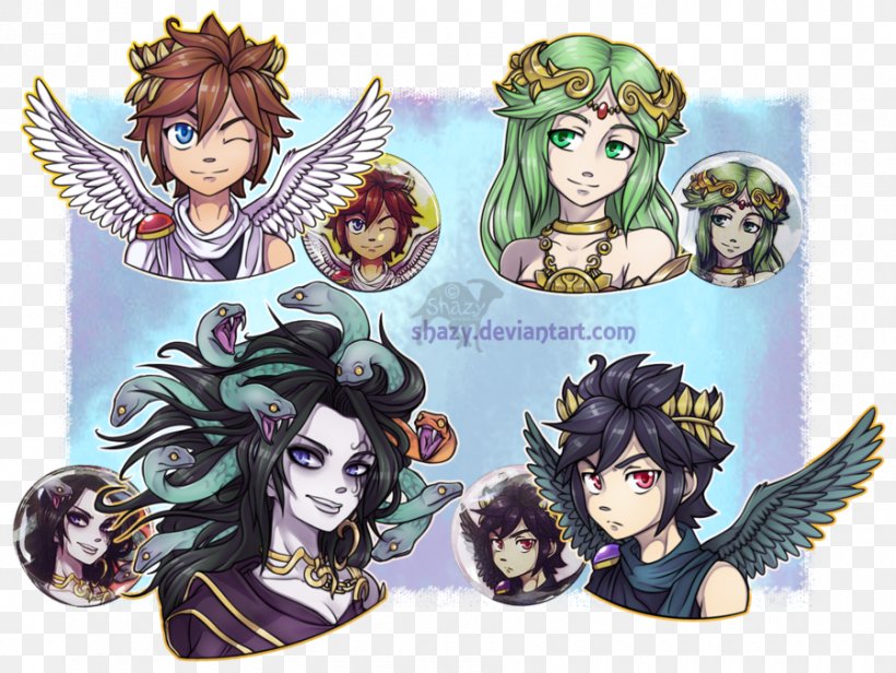 Kid Icarus: Uprising Medusa Video Game Pit, PNG, 900x677px, Watercolor, Cartoon, Flower, Frame, Heart Download Free