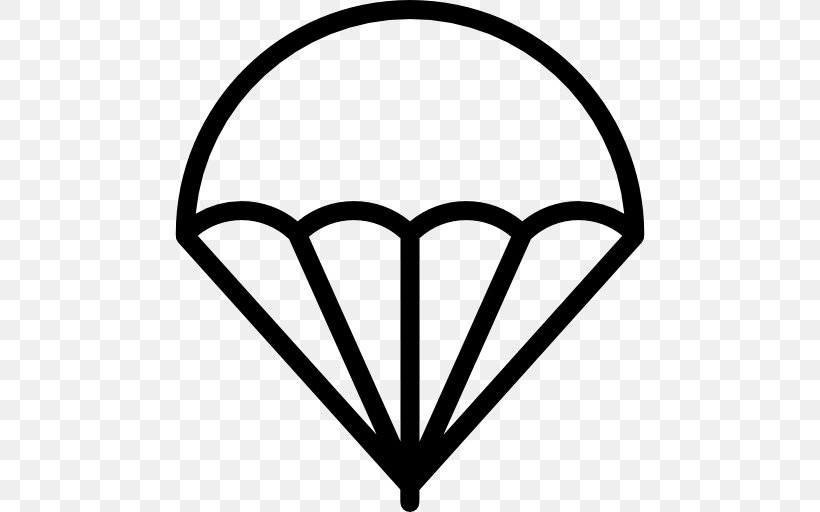 Parachute, PNG, 512x512px, Parachute, Area, Black, Black And White, Computer Software Download Free