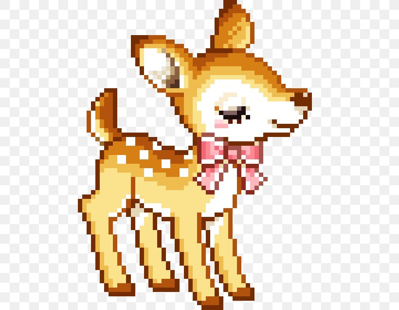 Deer Pixel Art Cross-stitch Bead, PNG, 500x636px, Deer, Art, Bead, Carnivoran, Cartoon Download Free