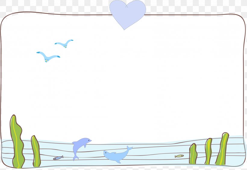 Cartoon Border, PNG, 2114x1458px, Dolphin, Area, Art, Blue, Border Download Free