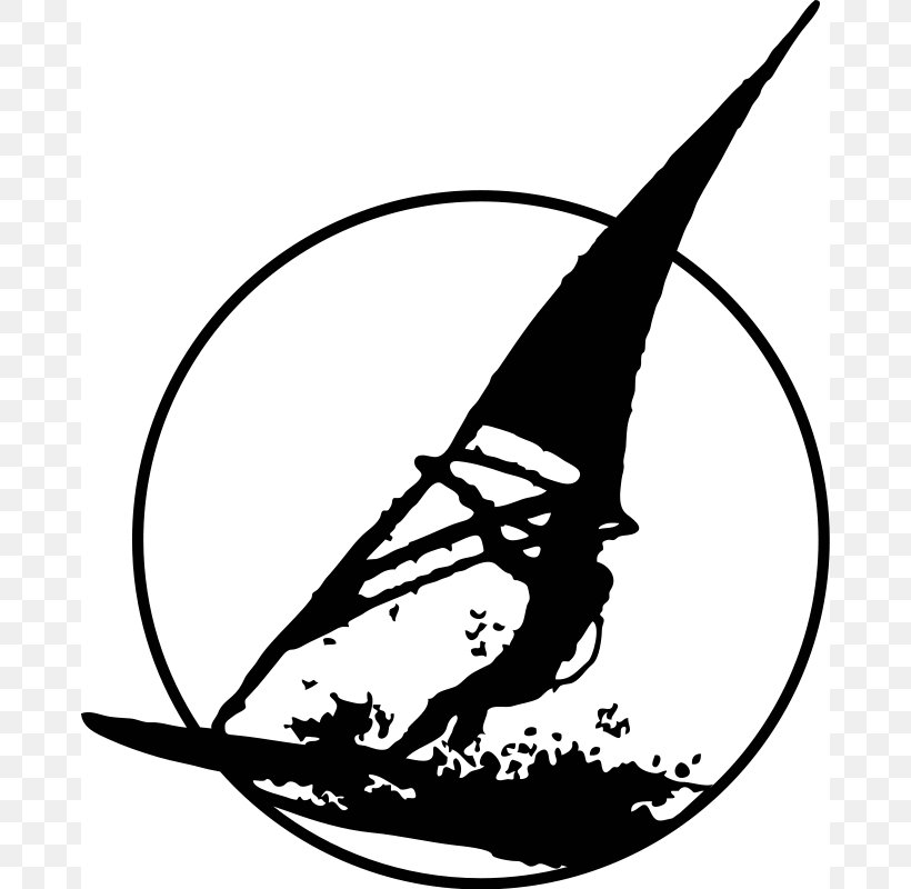 Windsurfing Clip Art, PNG, 674x800px, Windsurfing, Artwork, Black, Black And White, Free Content Download Free