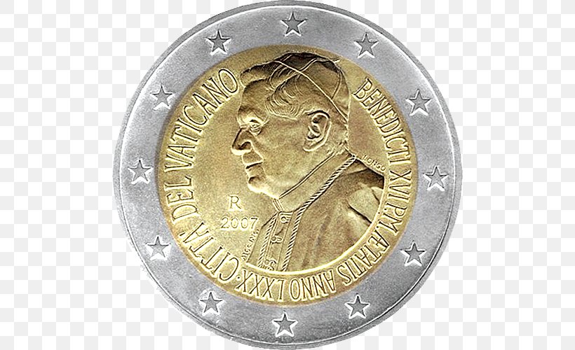 Vatican Euro Coins Vatican City 2 Euro Commemorative Coins, PNG, 500x500px, 1 Euro Coin, 2 Euro Coin, 2 Euro Commemorative Coins, 20 Euro Note, 500 Euro Note Download Free