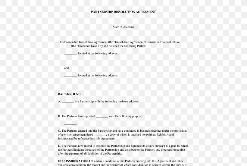 Document Partnership Contract Template Dissolution, PNG, 532x551px, Document, Area, Articles Of Partnership, Contract, Diagram Download Free