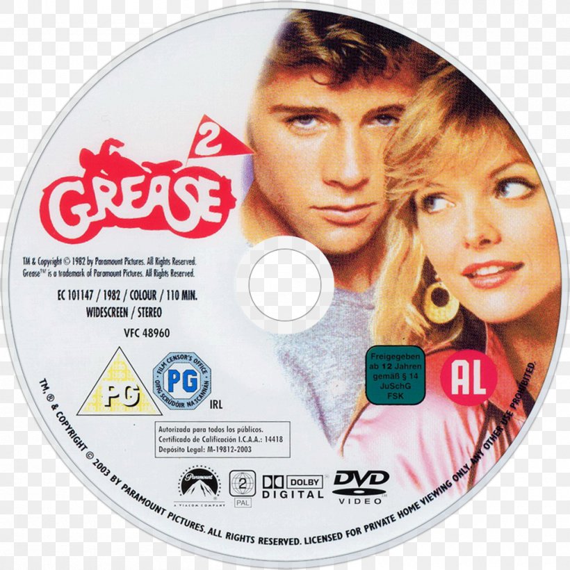 Grease 2 DVD Compact Disc Film, PNG, 1000x1000px, Watercolor, Cartoon, Flower, Frame, Heart Download Free
