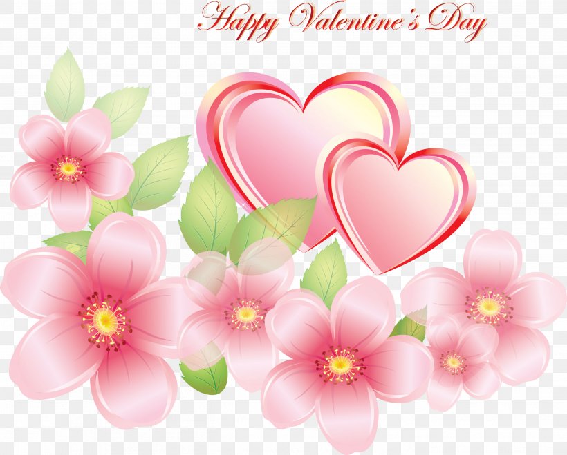 Valentine's Day Greeting & Note Cards Vector, PNG, 2704x2176px, Valentine S Day, Blossom, Cherry Blossom, Christmas, Floral Design Download Free