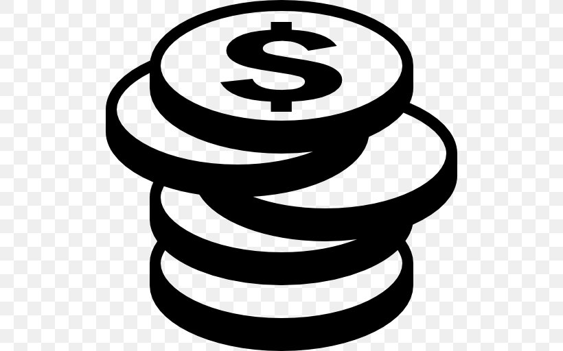 Coin Money Currency, PNG, 512x512px, Coin, Area, Artwork, Bank, Black And White Download Free