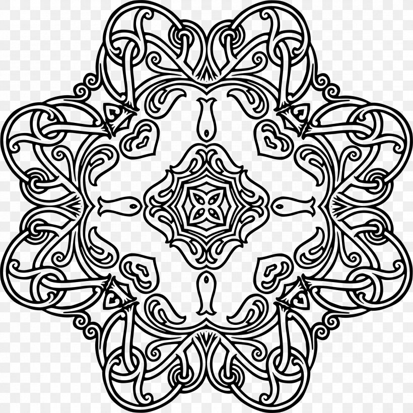 Coloring Book Geometry Drawing Flower, PNG, 2366x2366px, Coloring Book, Area, Black, Black And White, Drawing Download Free
