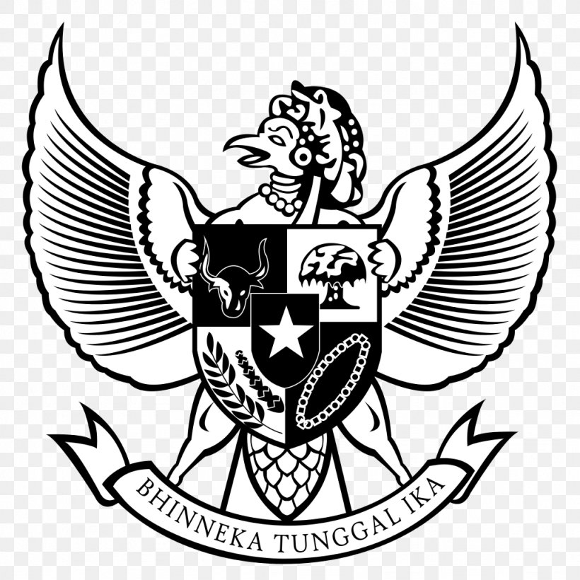 United States Of Indonesia National Emblem Of Indonesia Great Dayak Coat Of Arms, PNG, 1024x1024px, United States Of Indonesia, Art, Artwork, Black And White, Coat Of Arms Download Free