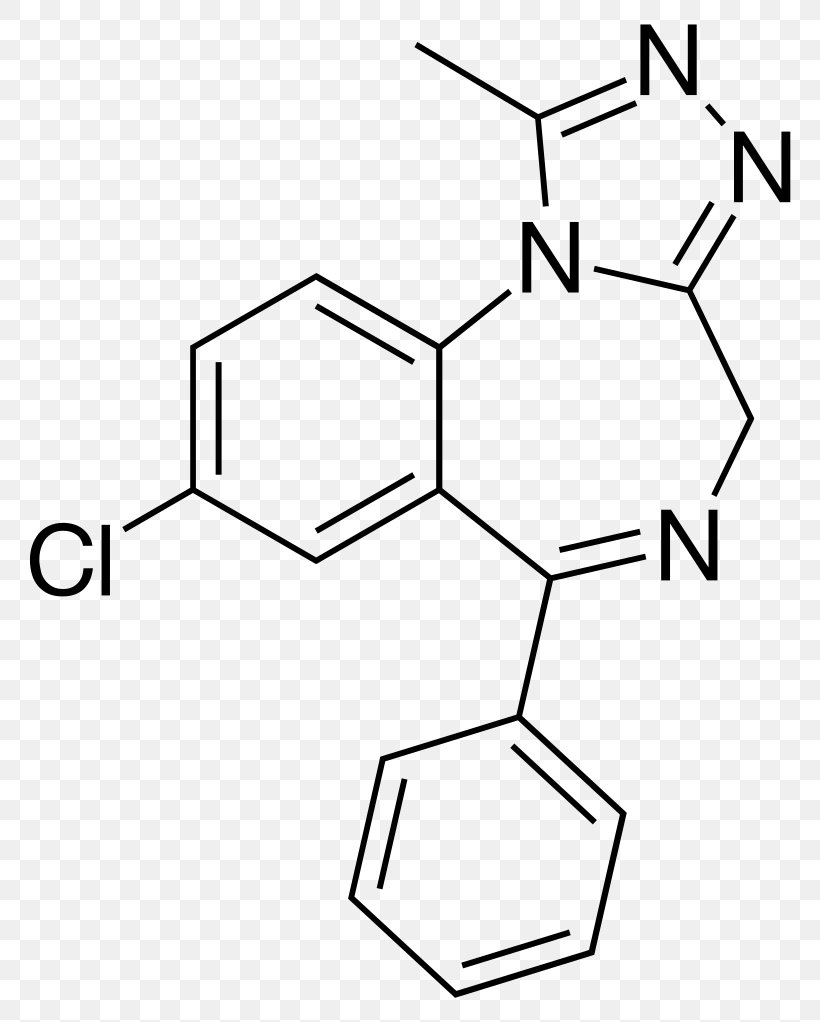 Alprazolam Triazolobenzodiazepine Anxiolytic Triazolam, PNG, 810x1022px, Alprazolam, Anxiolytic, Area, Benzodiazepine, Black Download Free