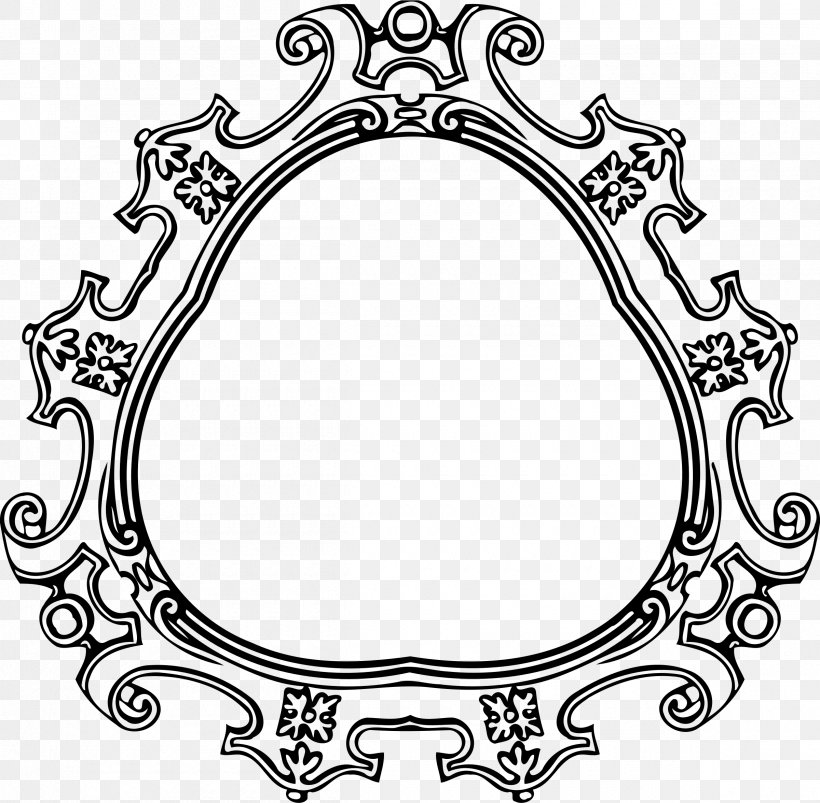 Picture Frames Drawing Black And White Clip Art, PNG, 2400x2353px, Picture Frames, Black And White, Body Jewelry, Decorative Arts, Drawing Download Free