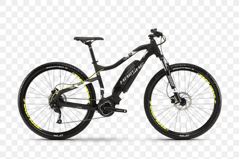 Haibike Electric Bicycle Mountain Bike Cycling, PNG, 999x666px, Haibike, Automotive Exterior, Automotive Tire, Bicycle, Bicycle Accessory Download Free