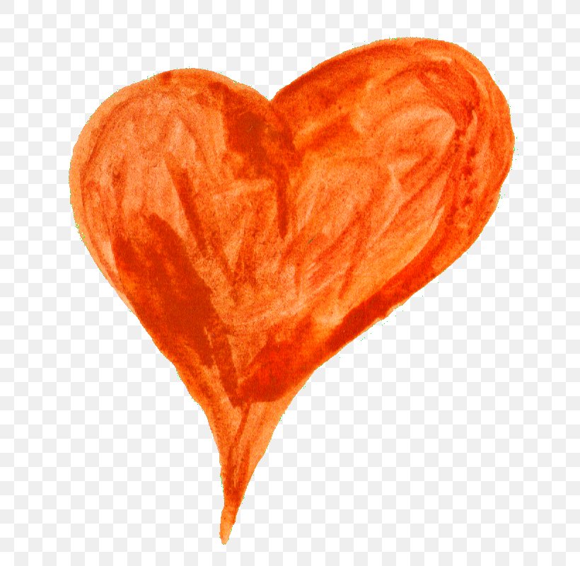 Orange Heart Watercolor Painting Clip Art, PNG, 800x800px, Orange, Blue, Color, Green, Heart Download Free