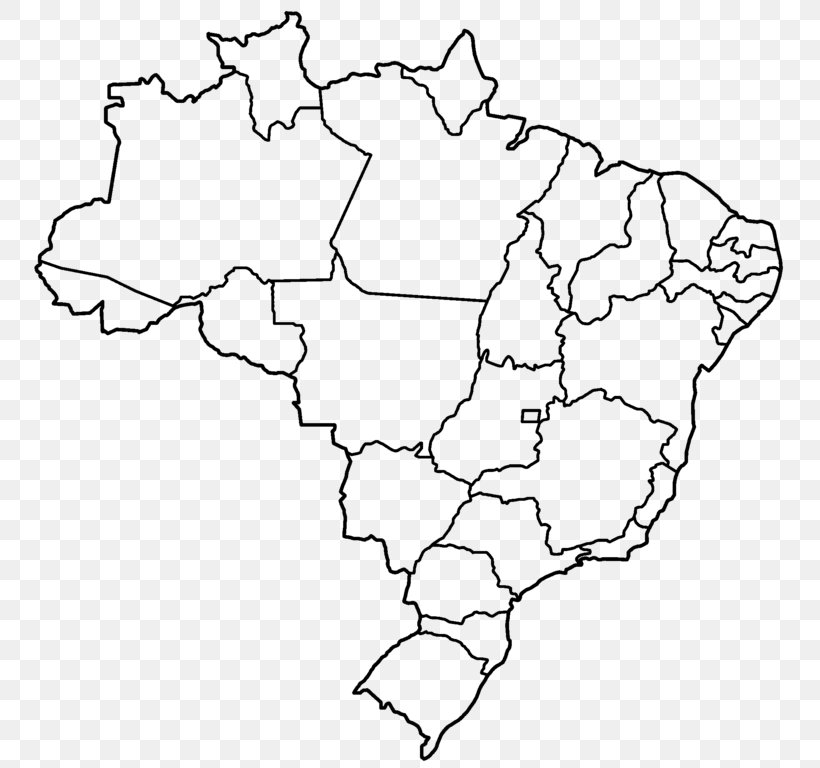 Regions Of Brazil Vector Map United States, PNG, 768x768px, Regions Of Brazil, Area, Black And White, Blank Map, Brazil Download Free