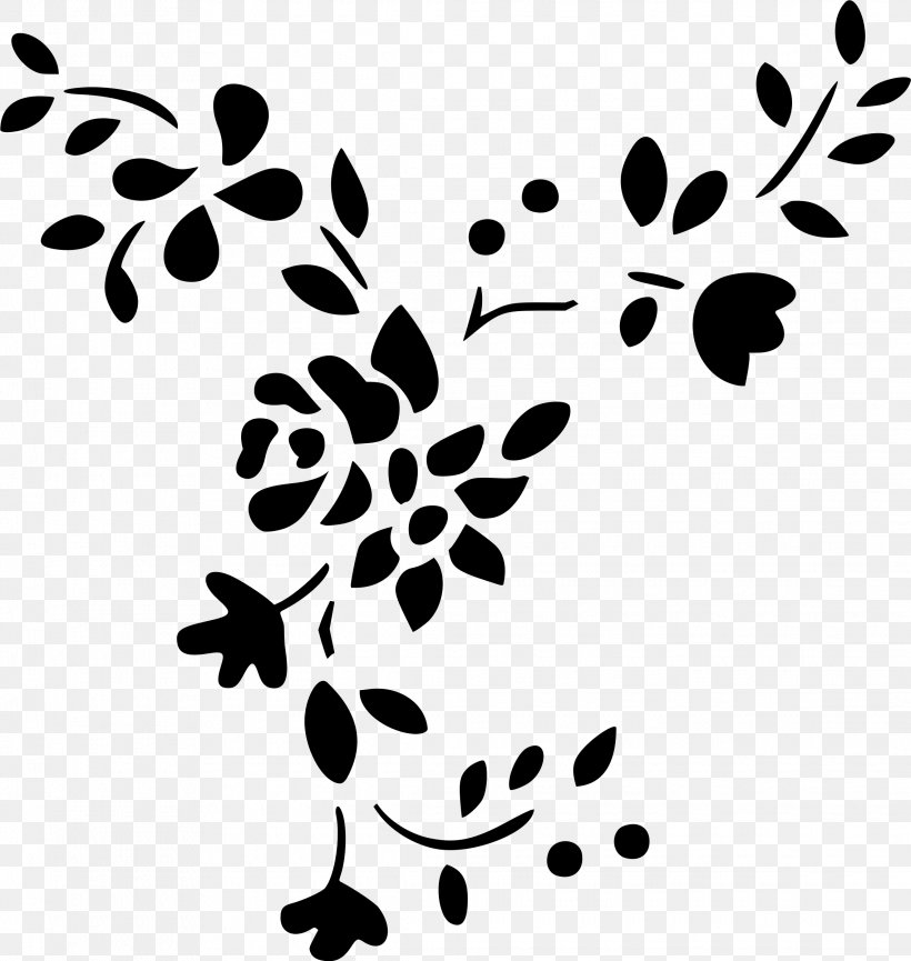 Black And White Clip Art, PNG, 2275x2400px, Black And White, Black, Branch, Flora, Flower Download Free