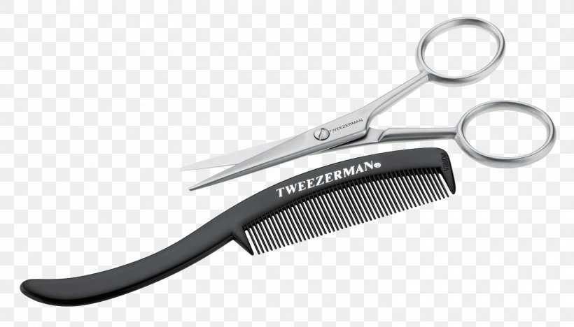Tweezerman Moustache Scissors With Grooming Comb Hair, PNG, 1500x857px, Comb, Barber, Beard, Beauty Parlour, Hair Download Free
