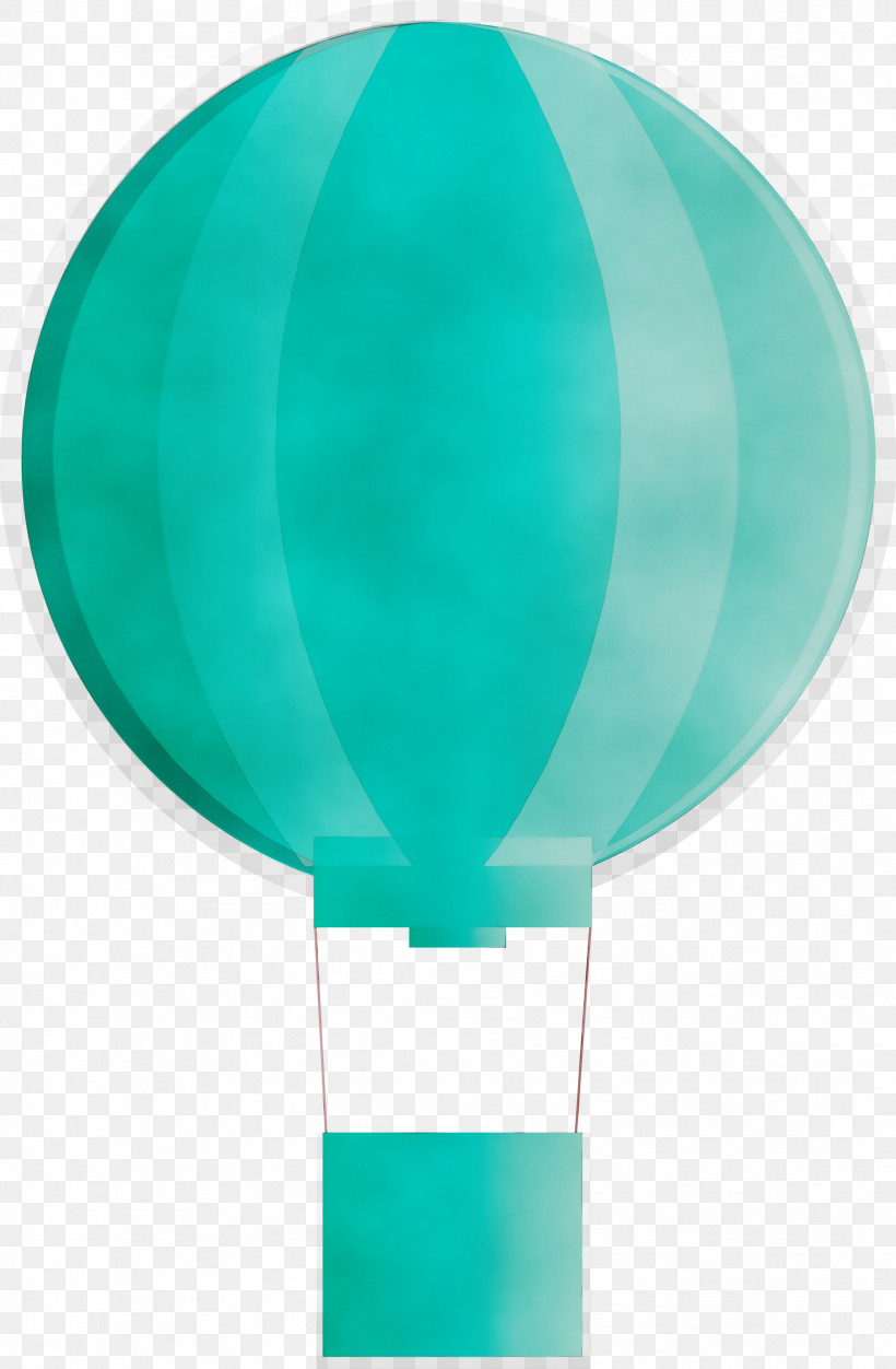Hot Air Balloon, PNG, 1964x3000px, Hot Air Balloon, Aqua, Floating, Green, Paint Download Free