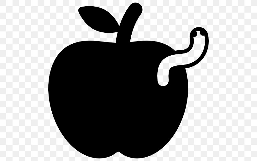 Worm Apple Clip Art, PNG, 512x512px, Worm, Apple, Black, Black And White, Carnivoran Download Free