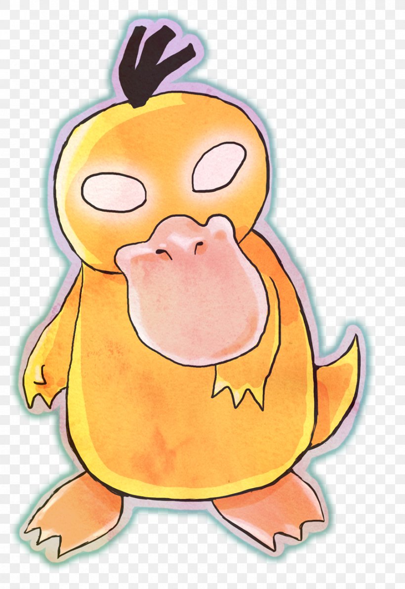 DeviantArt Psyduck ImagineFX, PNG, 900x1309px, Watercolor, Cartoon, Flower, Frame, Heart Download Free