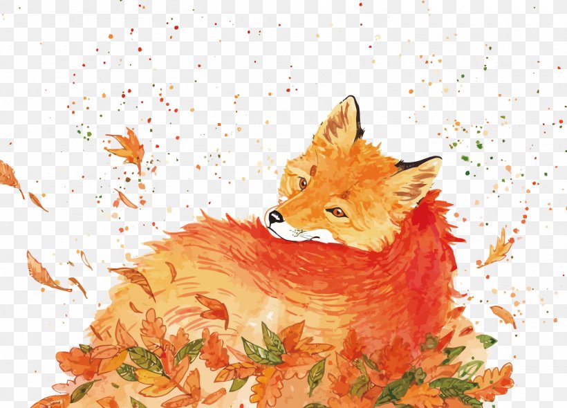 Red Fox Watercolor Painting Drawing, PNG, 1500x1080px, Red Fox, Art, Carnivoran, Deviantart, Dog Like Mammal Download Free
