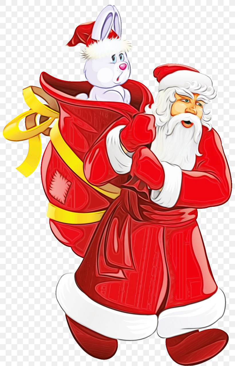 Santa Claus, PNG, 800x1276px, Watercolor, Cartoon, Paint, Santa Claus, Wet Ink Download Free